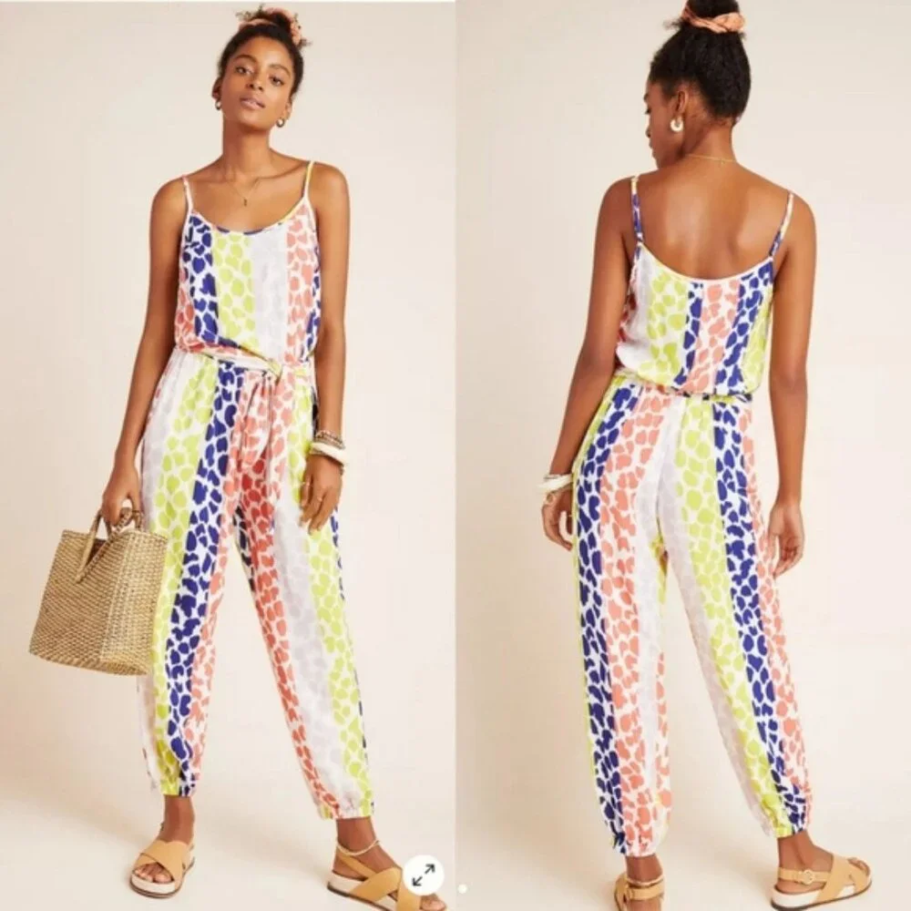 Anthropologie Aubrey Tie-Front Jumpsuit Size Medium 41447